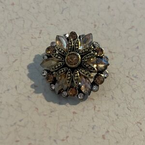 Elegant Crystal Floral Snap charm